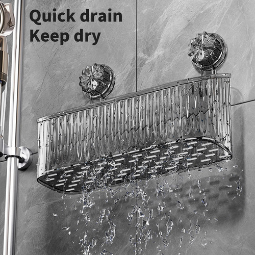 Estante De Almacenamiento Con Ventosa Para Baño, Sin Taladra