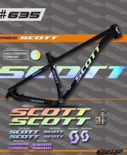 Calcomania Bicicleta Scott 1 Tornasol Sticker Pegatina