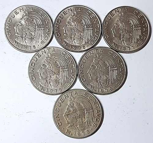 Colección De Monedas 50 Cent Cuauhtémoc 1964 A 1983, 23 Pza. (Usado)
