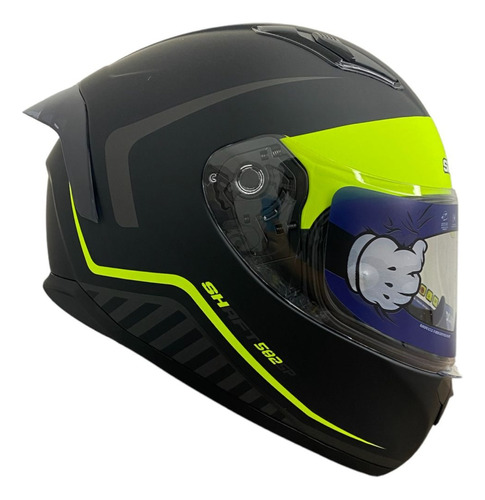 Casco Moto Integral Shaft  Barefoot Matt Black Blue  