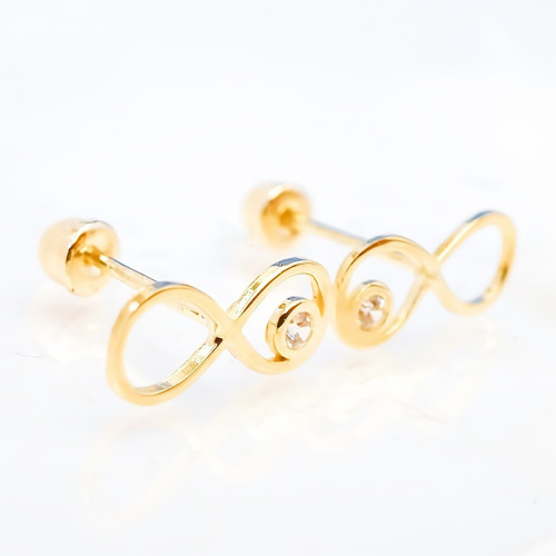 Amor Eterno - Broqueles Infinito / Aretes / Oro Sólido 10k