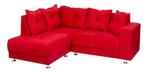 Sillón Esquinero Rojo Juego De Living Chaise Fijo Tienda Max