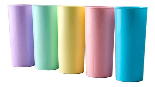 Vaso Casino Trago Largo Colores Pastel Pack  X 20 U.