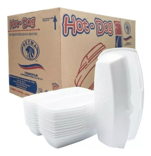 Contenedor Desechable Para Hot Dog , 250 Piezas, Facturamos 