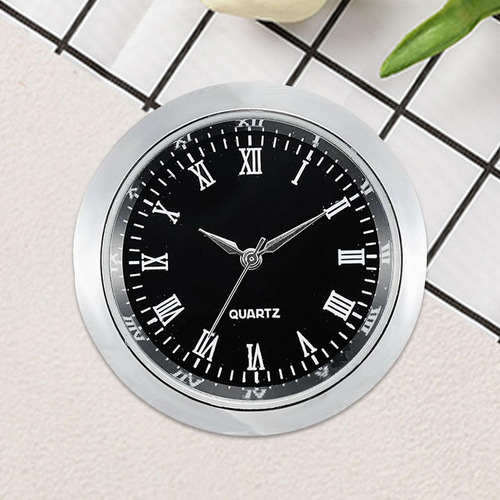 2 Reloj Redondo Con Movimiento De Reloj, Marco Plateado