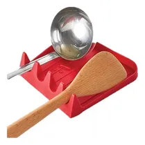 Comprar Base Soporte Utensilios Silicón , Cucharas Calientes Cocina Color Rojo Porta Cucharas