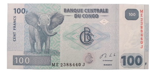 Billete De Congo, 100 Francos De 2013