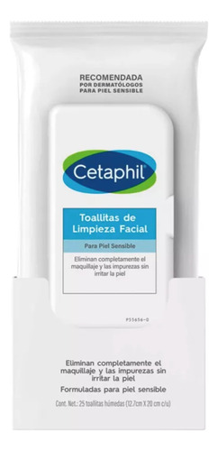 Toallitas Cetaphil Limpieza Facial X 25 Pieles Sensibles