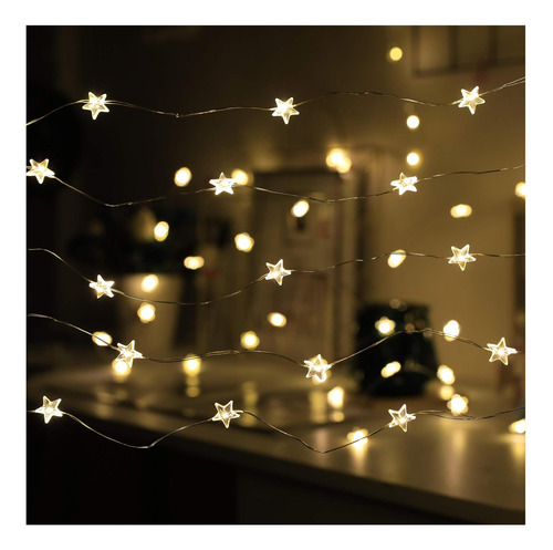 Luces De Cuerda De Estrella Twinkle 40 Led Spring Garden Usb