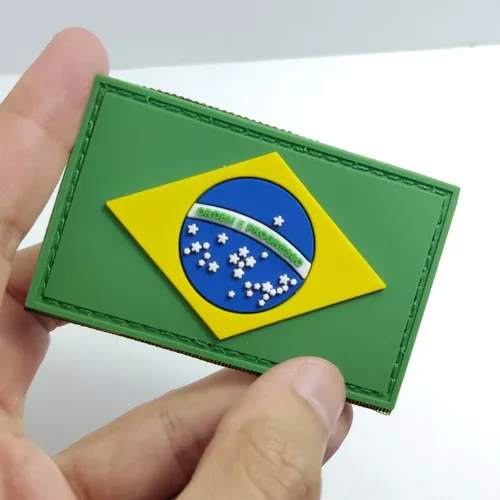 Patch Emborrachado Velcro Bandeira Do Brasil