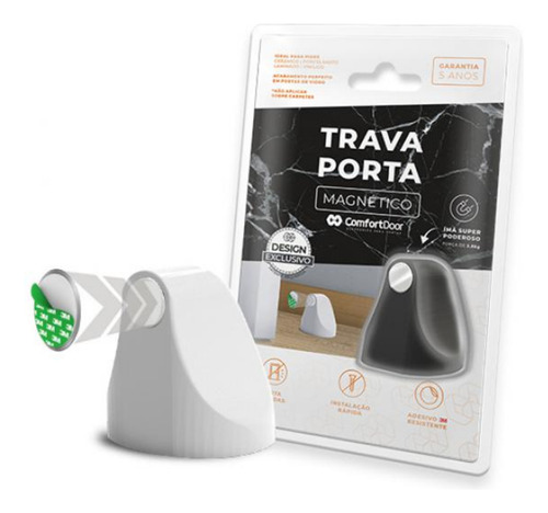 Descanso De Porta Magnético Prático Modelo Universal Branco