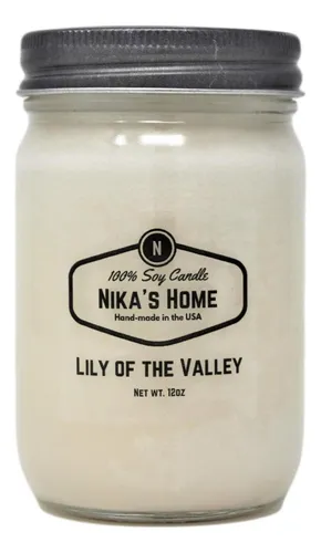 Nikas Home Lily Of The Valley Soy Vela 12 Oz Mason Jar No Tó