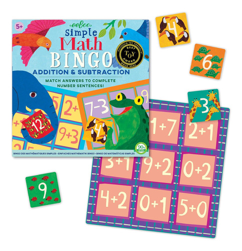Eeboo: Juego De Bingo Matemático Simple, Suma Y Resta, Une R