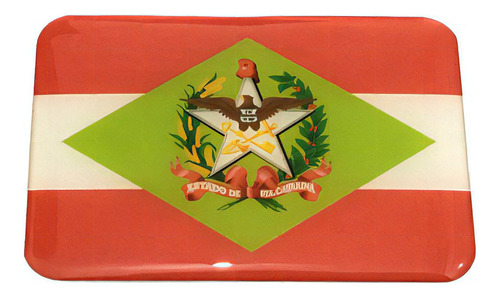 Adesivo Resinado Da Bandeira Do Estado De Santa Catarina 9x6