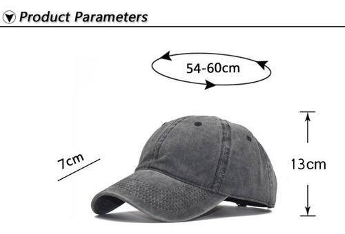 Gorra De Béisbol Para Exteriores De Color Liso Lavado A La M