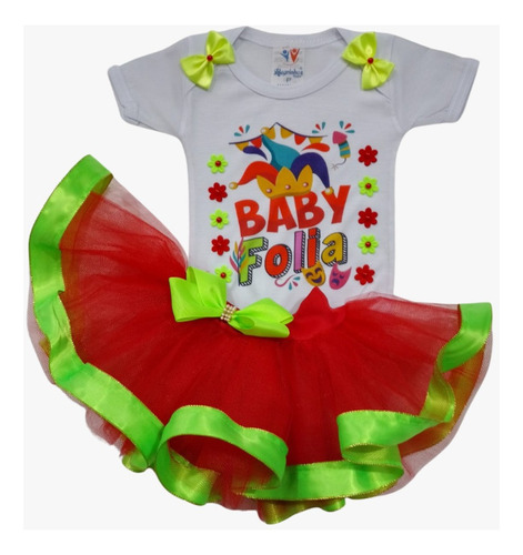  Kit Body Carnaval Roupa Bebê Festa Fantasia Mesversário