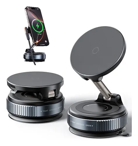 Soporte Magnetico Celular Carga Inalambrica Auto K007s Negro