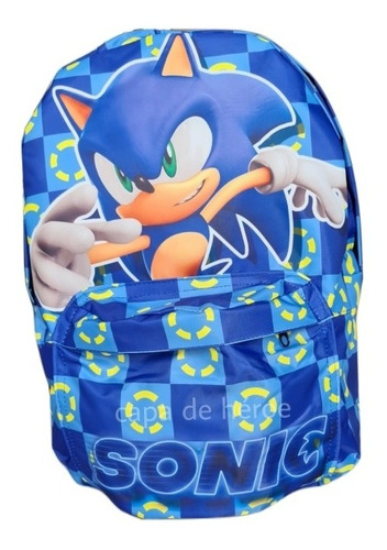 Mochila Sonic Azul Videojuego Y Película Sonic Envio Gratis