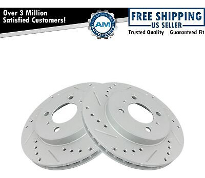 Performance Brake Rotor Drilled Slotted Front Pair For M Oab