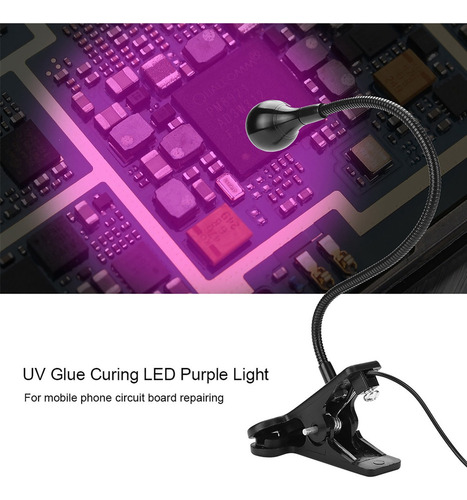 . Usb 3w Uv Pegamento Lámpara Ultravioleta Led Luz Púrpura