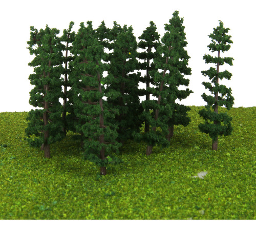 60x Modelo De Com Árvore De Abeto De Plástico Paisagem