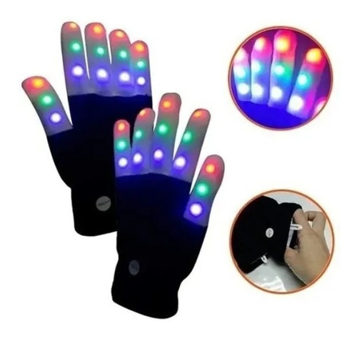 Guantes Tiktok Luces Colores Luz Rgb Guantes Reels Led Video