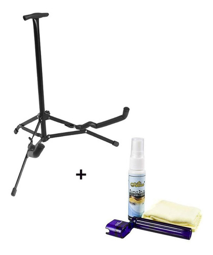 Kit Mantenimiento Limpieza + Soporte Guitarra Plegable