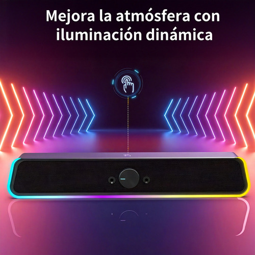 Altavoces Bocinas Pc Gamer Para Computadora Con Luces Rgb Iluminación Sincronizada, Sonido Surround 3d Profundo Y Claro, Conexión Usb/3.5mm Rápida Y Estable, Compatible Con Juegos, Música Y Vídeos