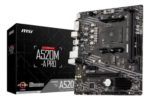 Placa Mãe Msi A520m-a Pro Amd Am4 Matx Ddr4 Msi