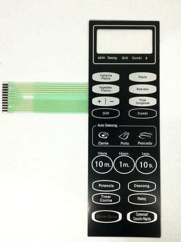 Imagen 2 de 3 de Frente Teclado Membrana Para Microondas Whirlpool Wmg26