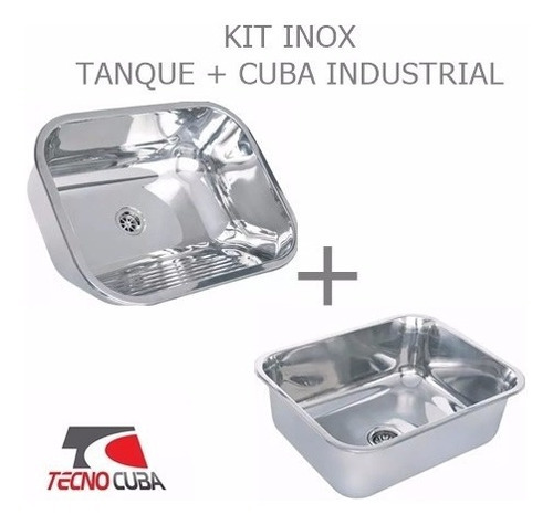 Tanque Inox 50x40x22 + Cuba Industrial 50x40x20 + Sifãoduplo