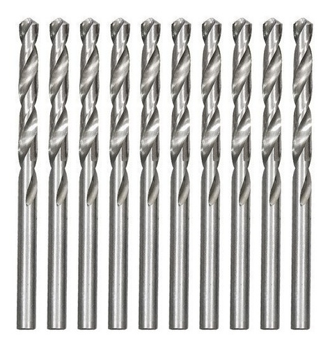 Kit 10 Brocas Aço Rápido Polida 4,5mm P/ Metal Mtx