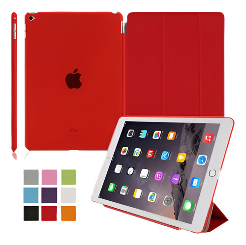 Para iPad 2 Funda De Aire 6 Slim Rojo Magnético Cubre Y Goma