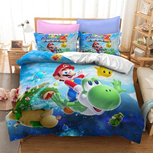 Fundas De Almohada Protectoras De Edredón Super Mario Galaxy