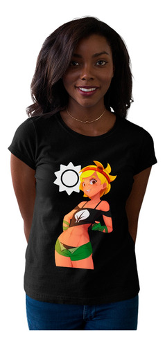 Negra Panda Playera Girasol Solar Flare Plantas Zombies