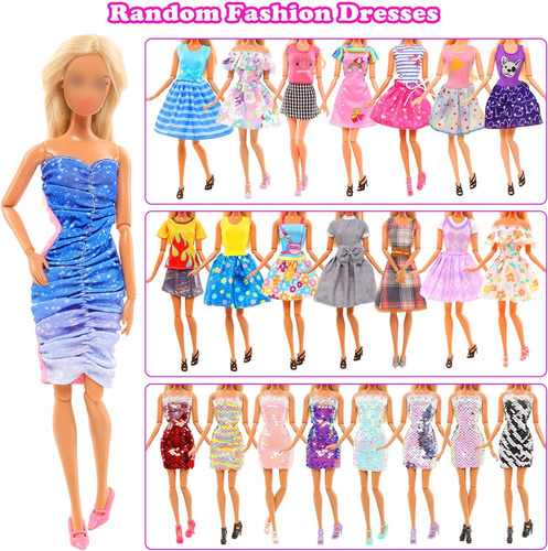48 Pcs Ropa Y Accesorios De Muñecas 3 Pcs Vestidos De Moda 3