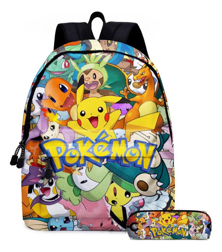 Juego De 2 Mochilas Escolares Para Pokémon Pikachu