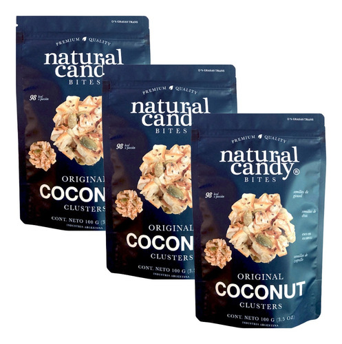 Granola Clusters Original Coconut Natural Candy 100gr X3