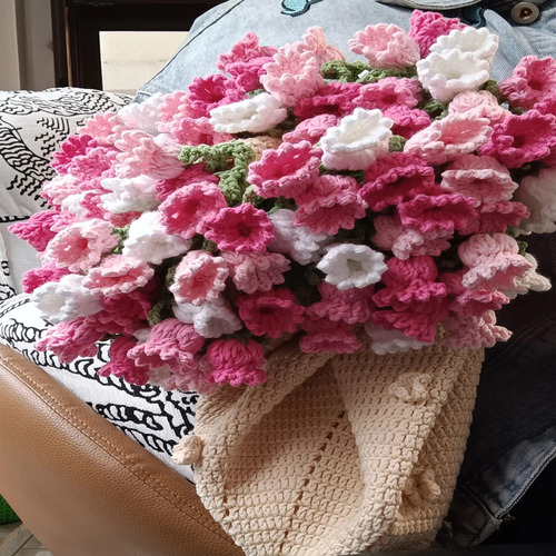 Manta De Ramo De Flores Crochet Suave Y Hecha Mano For Toda