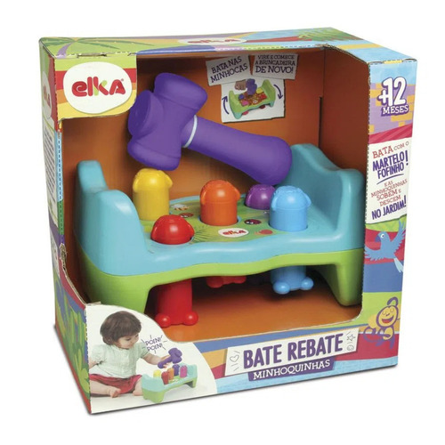 Brinquedo Infantil Martelinho Bate Rebate Minhoquinhas Elka