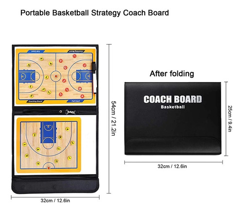 Tablero Táctico Magnético Plegable De Baloncesto Con Marcado