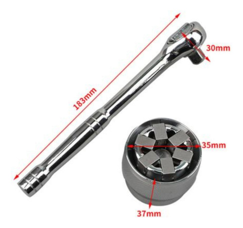 C Llave Mágica Universal De Enchufe, 2 Unidades, 3/8