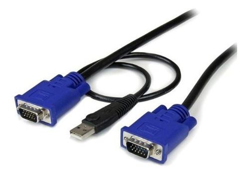 Startech.com Cable Kvm Usb Ultradelgado 2 En 1 De 15 Pies - 