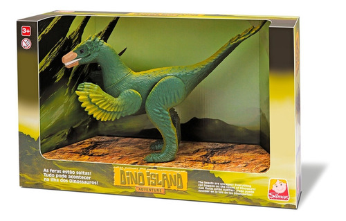 Dinossauro Deinonychus Dino Island De Vinil 26cm Silmar