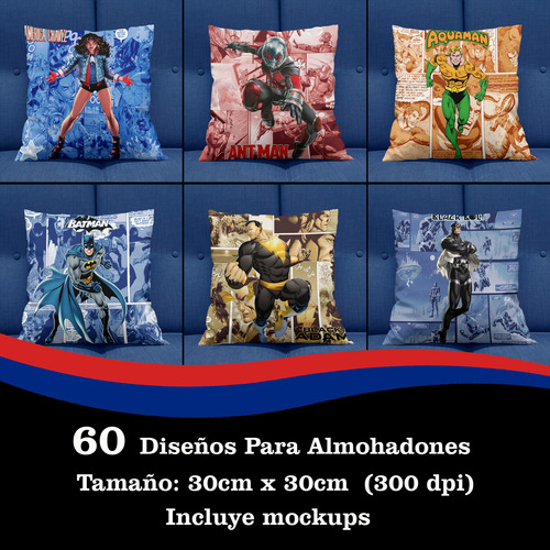 Diseños / Plantillas Para Almohadones De Superheroes Comics