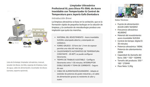 Limpiador De Vinilo Ultrasónico Digita Ajustable Potencia