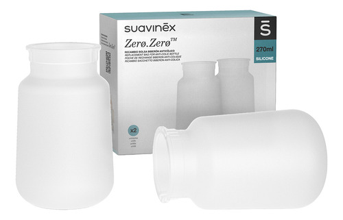 Biberon Anticolico 270ml/9oz+bolsa De Recambio 3pzs Suavinex Color Transparente Zero Zero