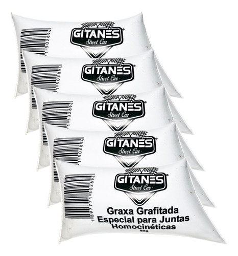 Kit 5 Graxa Grafitada Juntas Homocinetica Sache Gitanes 80g