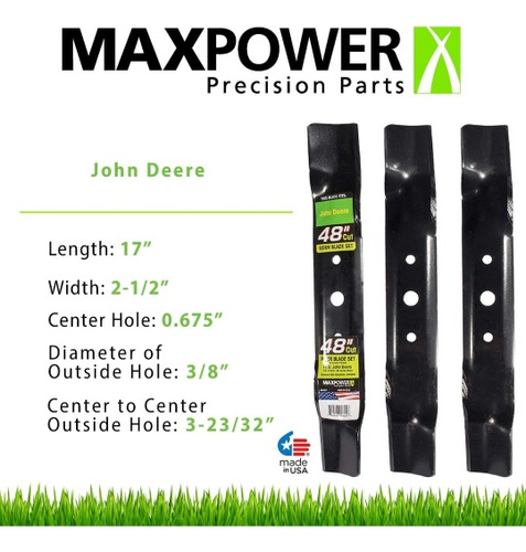 Set 3 Cuchillas Tractor 48pul. Para John Deere 561807