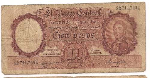 Billete 100 Pesos Moneda Nacional Bottero 2036 Año 1948